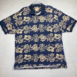 Northwest Territory Polo Shirt Big Man 2X Blue Hawaiian Short Sleeve 100% Cotton
